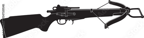 Silhouette of a vintage rifle crossbow weaponry antique sporting equipment design