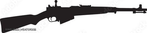 Silhouette of a Lee Enfield Rifle a Bolt Action Magazine Weapon