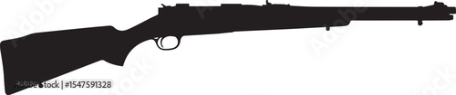 Silhouette of a Classic Bolt Action Rifle with a Wooden Stock