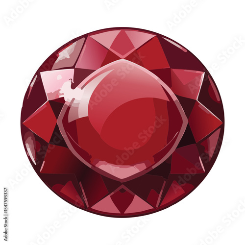 Red Round Faceted Gemstone Precious Ruby