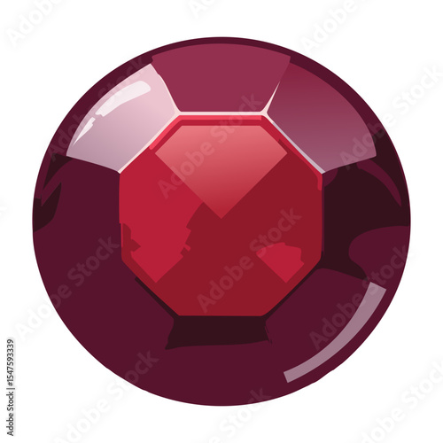 Red Round Gemstone Precious Ruby Jewel