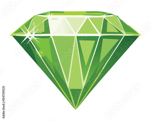 Sparkling Green Diamond Precious Gemstone Jewel