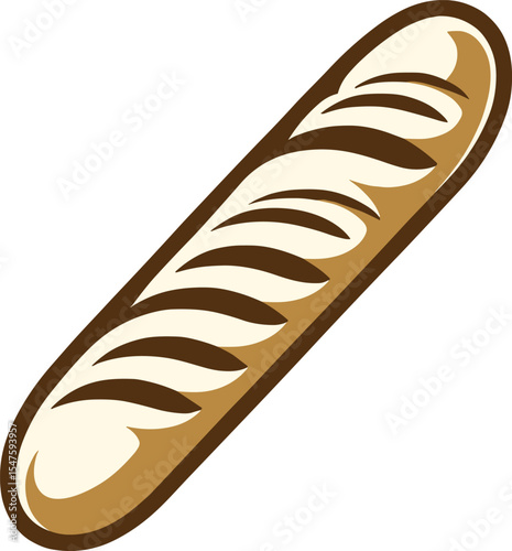 Classic French Baguette Illustration logo