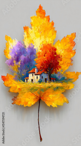 Autumnal Landscape with Vibrant Colors