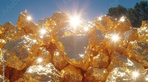 Glistening Gold Nuggets: Sunlit Treasure