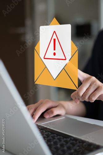 Electronic mail spam hacker message online security protection technology safety network warning concept