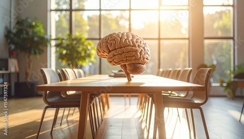 Human Brain Model on Conference Table: Idea Generation & Strategy