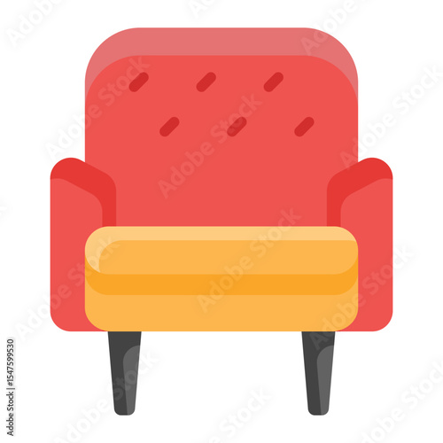 Armchair furniture flat icon