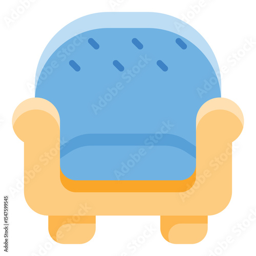 Armchair furniture flat icon