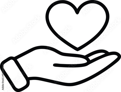 hands holding heart icon illustration