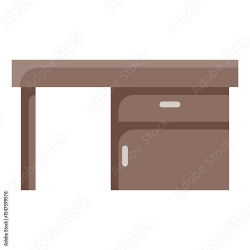 Desk furniture flat icon