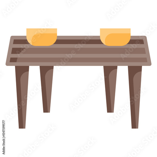Dinner table furniture flat icon