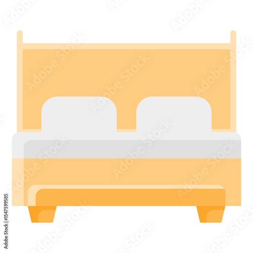 Double bed furniture flat icon