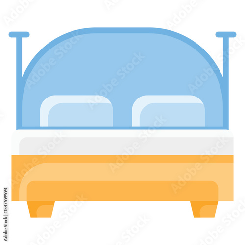 Double bed furniture flat icon
