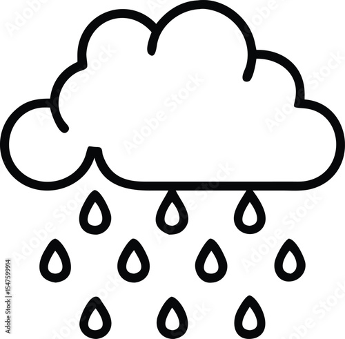cloud with rain icon