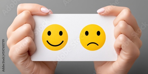 A feedback card with only smiley and sad face icons, smiley selected