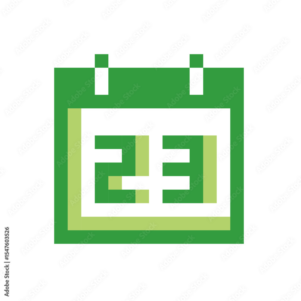 Obraz premium green calendar pixel icon