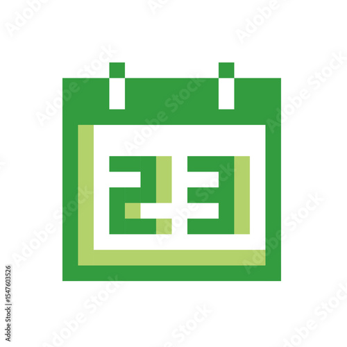 green calendar pixel icon