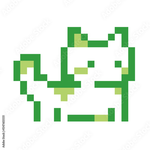 green cutie cat pixel icon