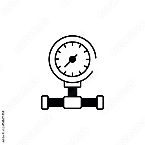 Pressure gauge icon design with white background stock illustration