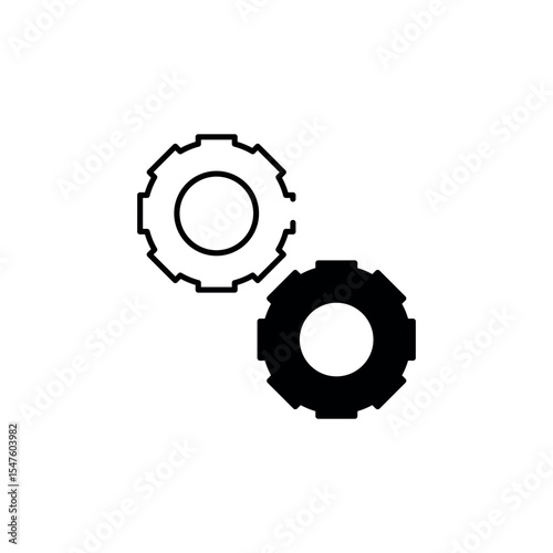 Gear icon design with white background stock illustration