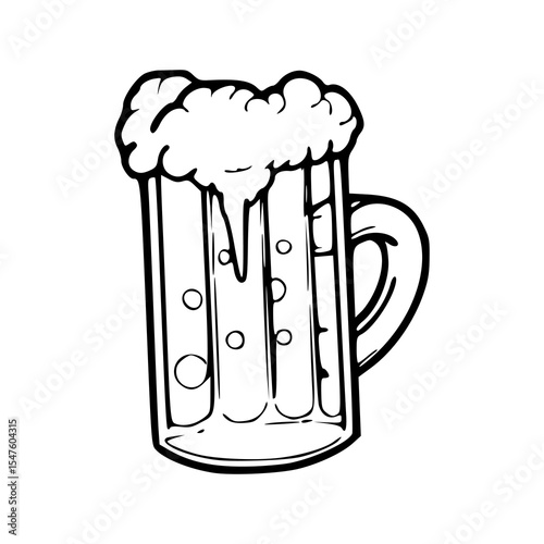 outline of a foamy beer glass