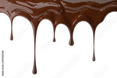 Dripping chocolate sauce isolated on white background