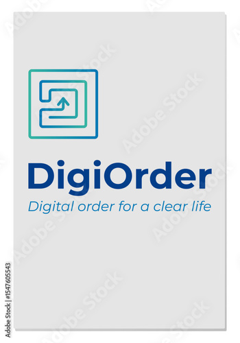 A modern abstract logo with gradient lines forming a square maze and an upward arrow. Represents digital organization, clarity, structure and technology. Ideal for business and branding. Decluttering.