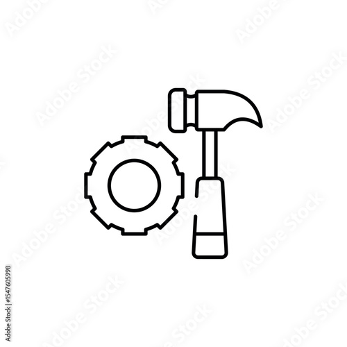 Mechanical engineering icon design with white background stock illustration