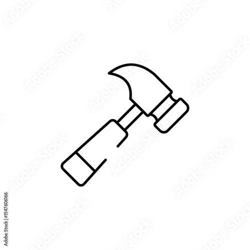 Hammer icon design with white background stock illustration