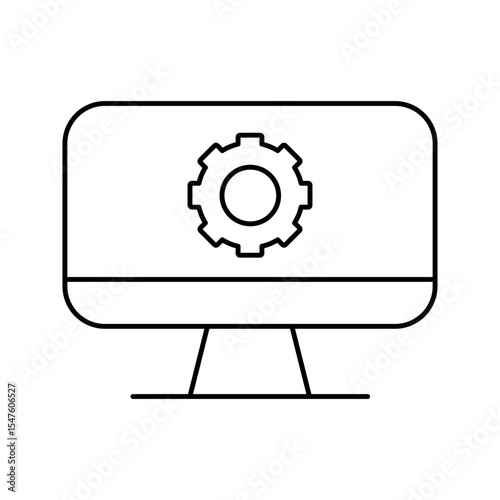 Gear linear icon.
Settings for mobile app development, software tool interfaces and optimization panels. Vector illustration