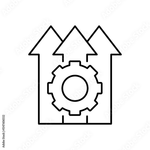 Gear linear icon.
Settings for mobile app development, software tool interfaces and optimization panels. Vector illustration