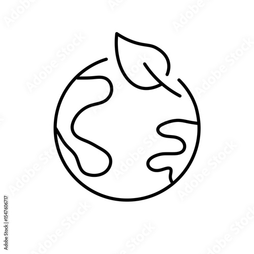 Ecology linear icon. Environment, waste cleaning and recycling, Sustainability, renewable natural energy. Vector illustration.
