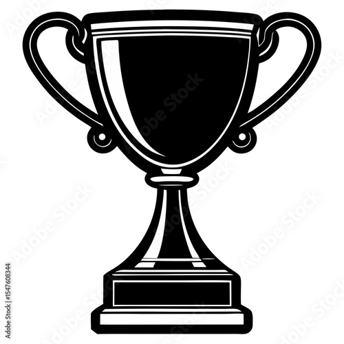 Trophy Cup Silhouette Vector Icon