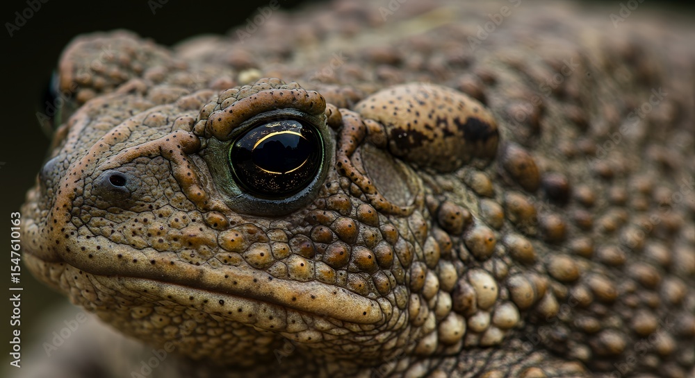 Obraz premium Close-up of a Toad's Eye and Warty Skin Texture