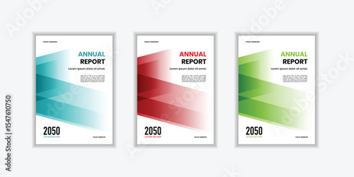 Modern folding ribbon theme book cover template in gradient color. A4 size book cover template for annual report, magazine, booklet, proposal, portfolio, brochure, poster