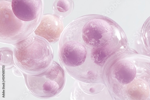 Digital Model of Isolated Lymphocyte Cells Showcasing Cellular Structure and Functions in Detail