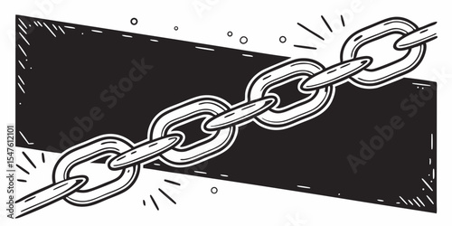 Hand-Drawn Chain Break Art – Liberation Concept