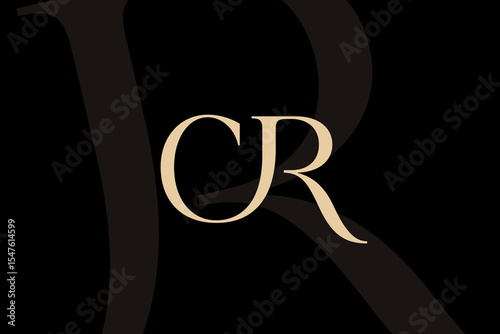 CR or RC letter logo icon design. Classic style luxury initials monogram.