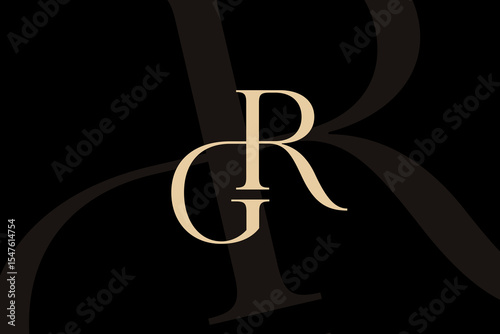 RG or GR letter logo icon design. Classic style luxury initials monogram.