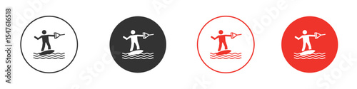 Wakeboarding icon design, logo, app, UI. Vector illustration, EPS