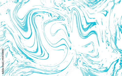 Abstract marbled background with fluid swirls of bright cyan, electric blue, and white. Showcases smooth, organic curves and chaotic flowing patterns that mimic liquid or ink motion.