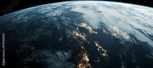 A satellite view of Earth's ocean turning dark due to pollution 