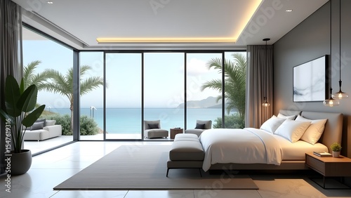 Well Designed Bedroom Interior with Bed Focus