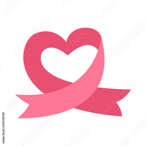 Pink Ribbon for Breast Cancer Awareness. cancer cell developing.