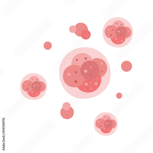 Pink Ribbon for Breast Cancer Awareness. cancer cell developing.