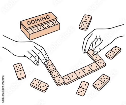 Domino, board game, doodle style. Hand drawn domino icons. Vector illustration of domino sketch for print, website, mobile and infographics isolated on white background. Vector