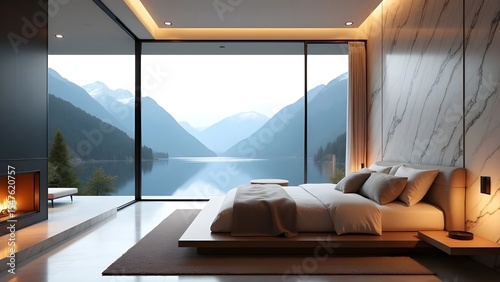 Cozy Bedroom Interior with Bed as Centerpiece