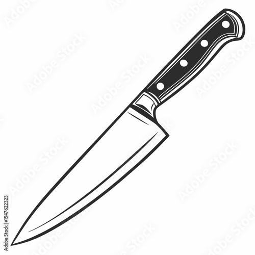 Culinary precision: A photorealistic knife, embodying sharpness, craftsmanship and culinary precision, essential for every professional kitchen.
