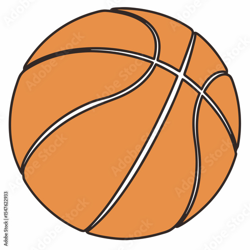 Orange basketball isolated vector illustration for sport game activity